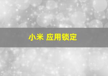 小米 应用锁定